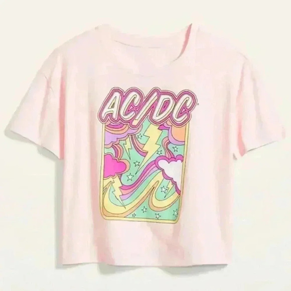 AC/ DC Cropped Pop Tee - Picture 2 of 2